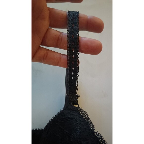 Jezebel Floral Lace Push-Up Bra Size 34C Black Underwire Vintage Sexy - Picture 8 of 10